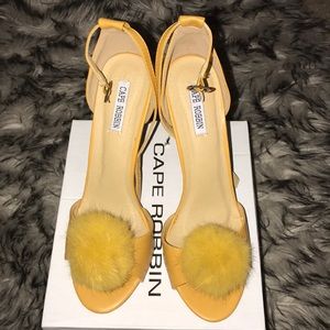 Yellow Open Toe Pumps